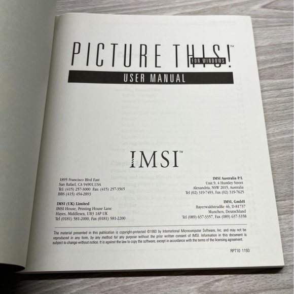 IMSI Picture This for Windows Users Manual Image Editor Paperback Book 1993 - Picture 6 of 9